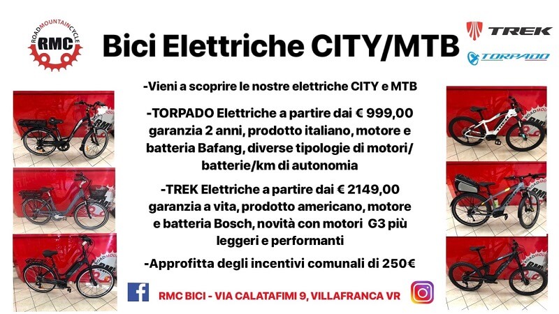 Bici elettriche city bike e MTB montain bike Verona E-bike - RMC negozio di bici Verona Villafranca