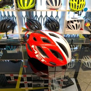 Met Idolo Bianco Rosso. Casco bici da strada. Caschi bici da corsa. RMC negozio bici Verona
