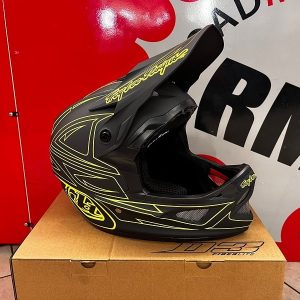 Casco Troy Lee Designs D3 2023 nero e giallo. Caschi BMX e MTB Verona. Protezioni bici