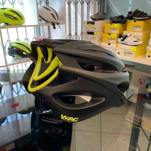 Casco Wag Nero e giallo. Casco MTB. Caschi bici Mountain Bike. RMC negozio biciclette Verona