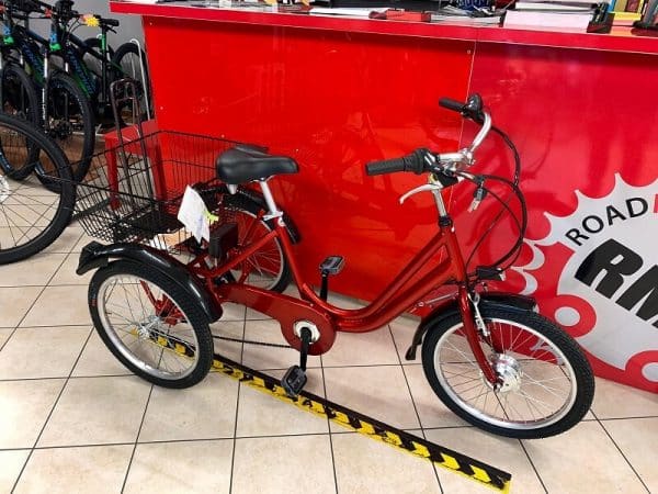 Triciclo elettrico Brera 20 rossa. City Bike Verona. Bici per città. RMC negozio di biciclette.