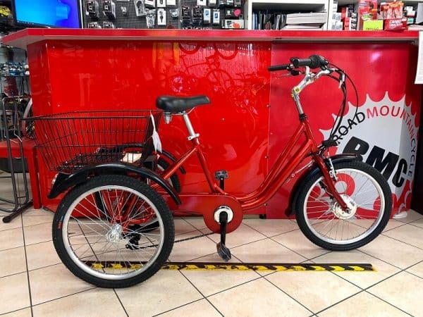 Triciclo elettrico Brera 20 rossa. City Bike Verona. Bici per città. RMC negozio di biciclette.