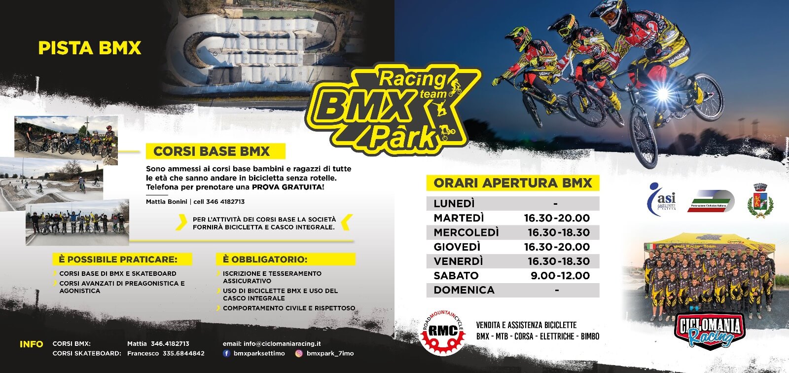 Corsi base bmx a Verona. Squadra Ciclomania rancing. Bmx Park