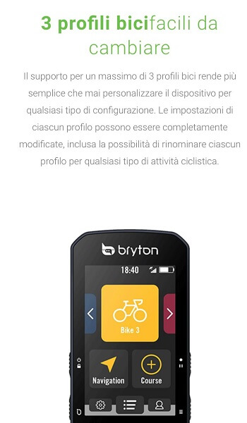 Bryton Rider 750, ciclo computer GPS touchscreen. Accessori per bici Verona. RMC negozio biciclette