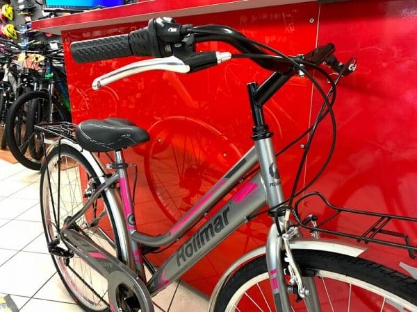 Rollmar City 28” grigia rosa. City Bike donna Verona. Bici per città. RMC negozio biciclette Verona
