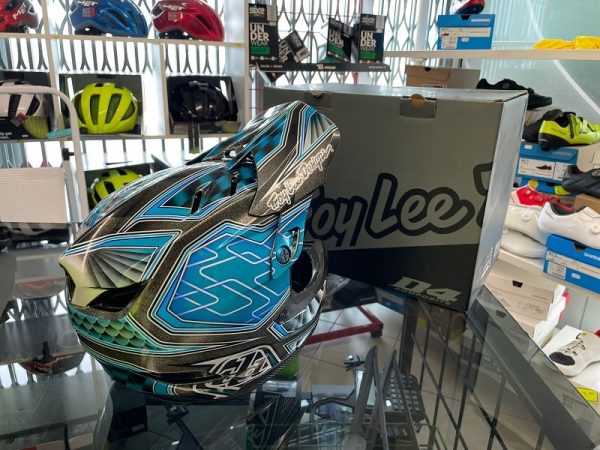 Casco Troy Lee Designs D4 Fiber Blu. BMX e MTB DH Downhill Verona