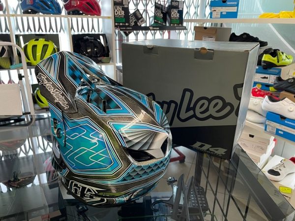 Casco Troy Lee Designs D4 Fiber Blu. BMX e MTB DH Downhill Verona