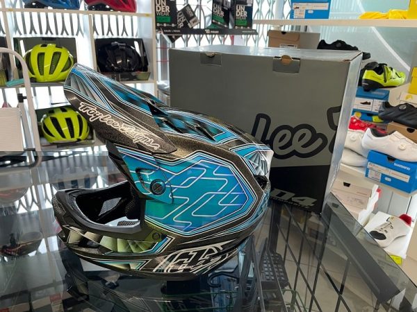 Casco Troy Lee Designs D4 Fiber Blu. BMX e MTB DH Downhill Verona