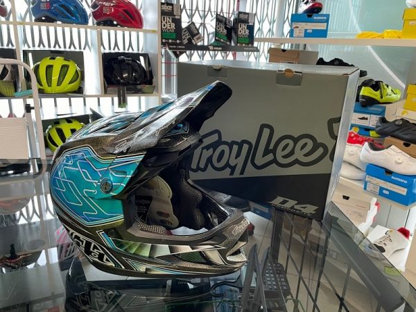 Casco Troy Lee Designs D4 Fiber Blu. BMX e MTB DH Downhill Verona